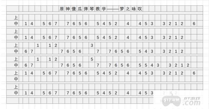 原神登录界面bgm简谱