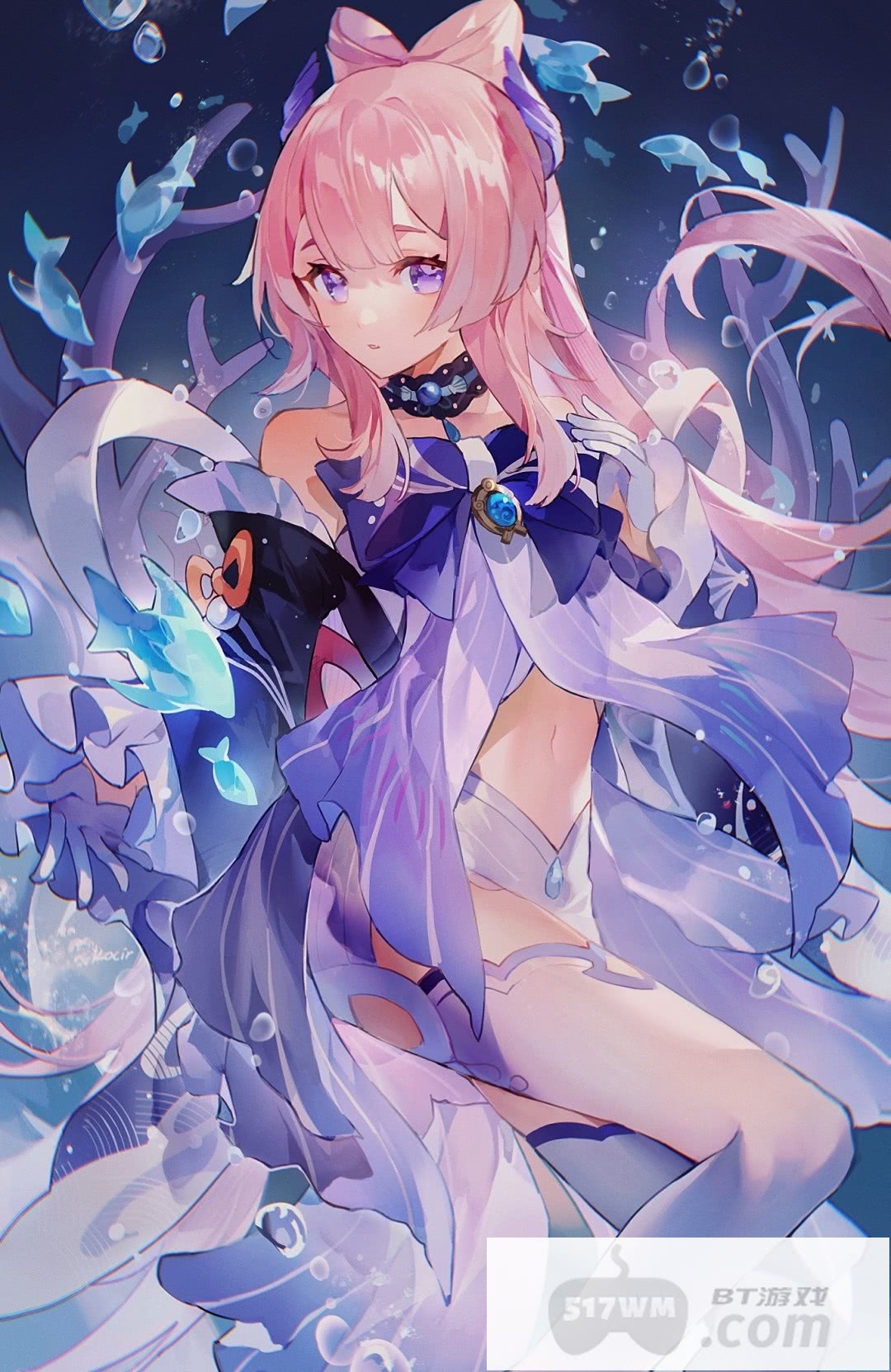 《原神》珊瑚宫心海比基尼无遮挡露肚脐白丝壁纸 黑丝大雷奖励旅行者图