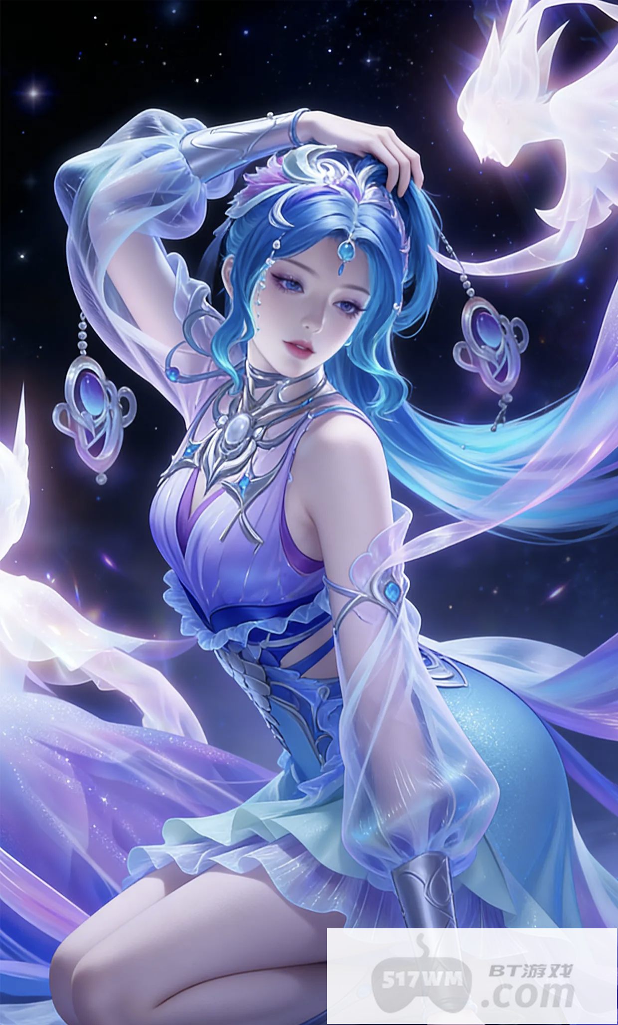 《王者荣耀》貂蝉流泪脸红吐舌头全身壁纸 去衣紧身无烟雾高清图