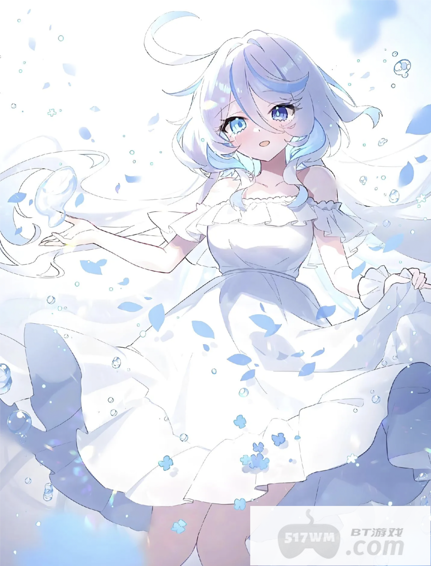 《原神》芙宁娜清凉蕾丝露背露腿高清壁纸 无爱心腿环勒肉去内图